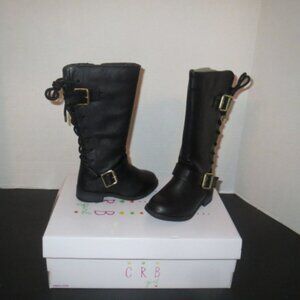 Girls CRB TG Cina Black Boot - 6M Toddler - NIB